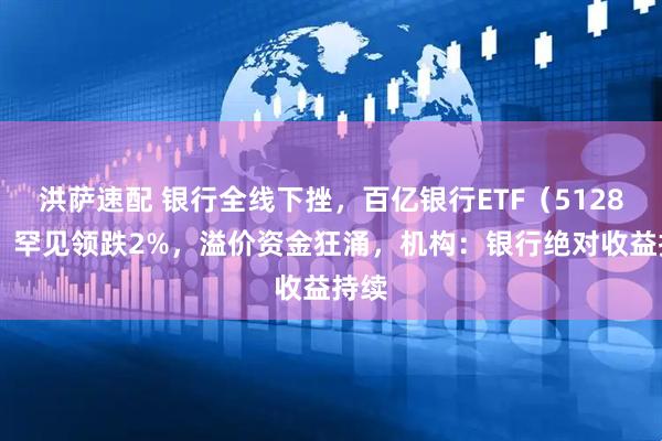洪萨速配 银行全线下挫，百亿银行ETF（512800）罕见领跌2%，溢价资金狂涌，机构：银行绝对收益持续