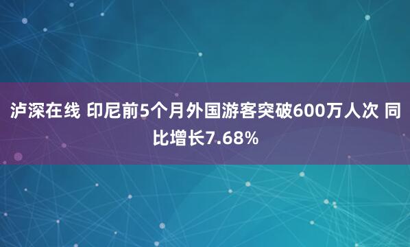 泸深在线 印尼前5个月外国游客突破600万人次 同比增长7.68%
